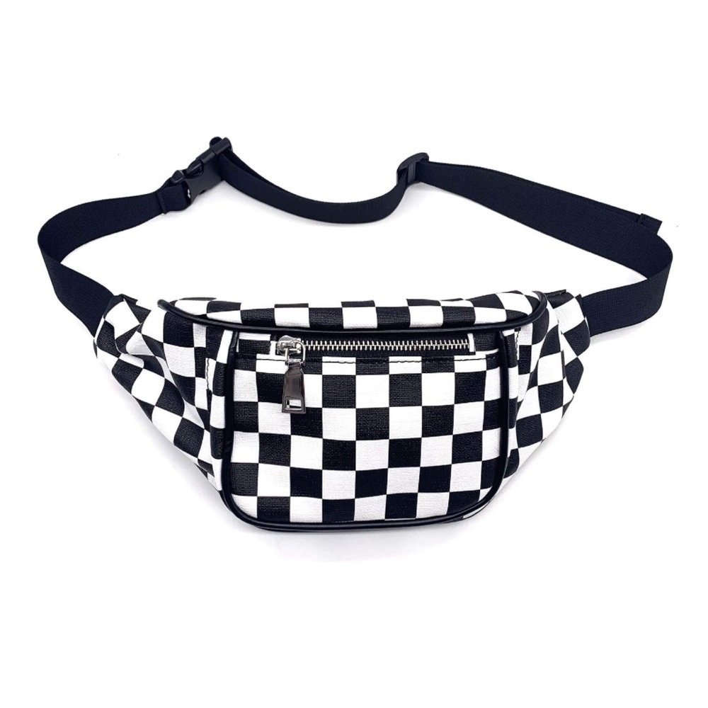 Checkered Belt Bag (Black and White)